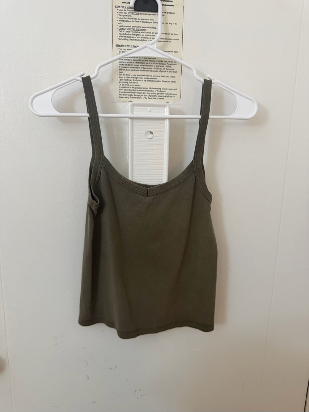 Brandy Melville Olive Green Slim Strap Tank Top